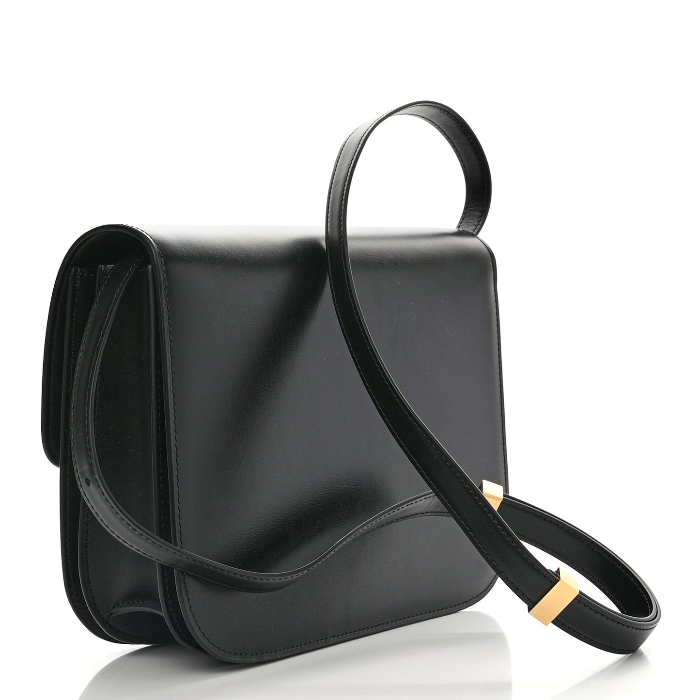Box Calfskin Medium Classic Box Flap Bag Black