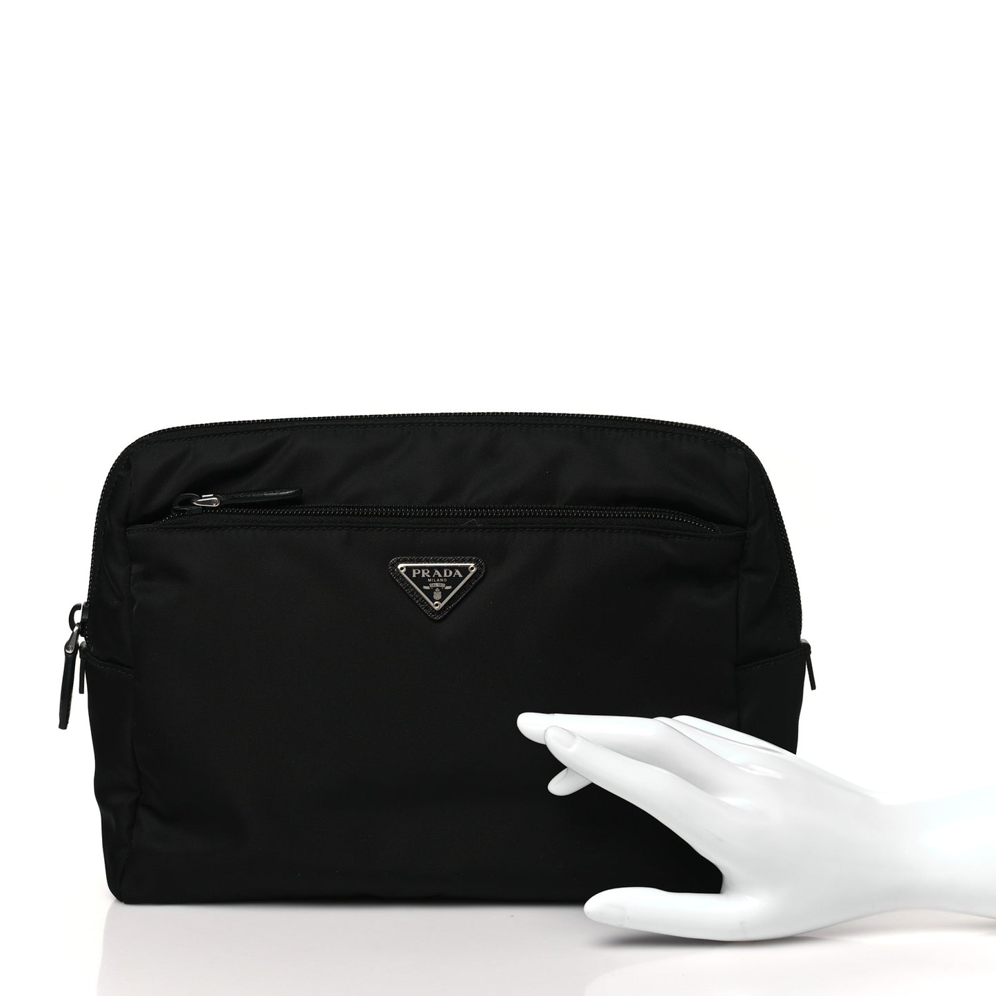 Re-Nylon Saffiano Travel Pouch Black Astrale