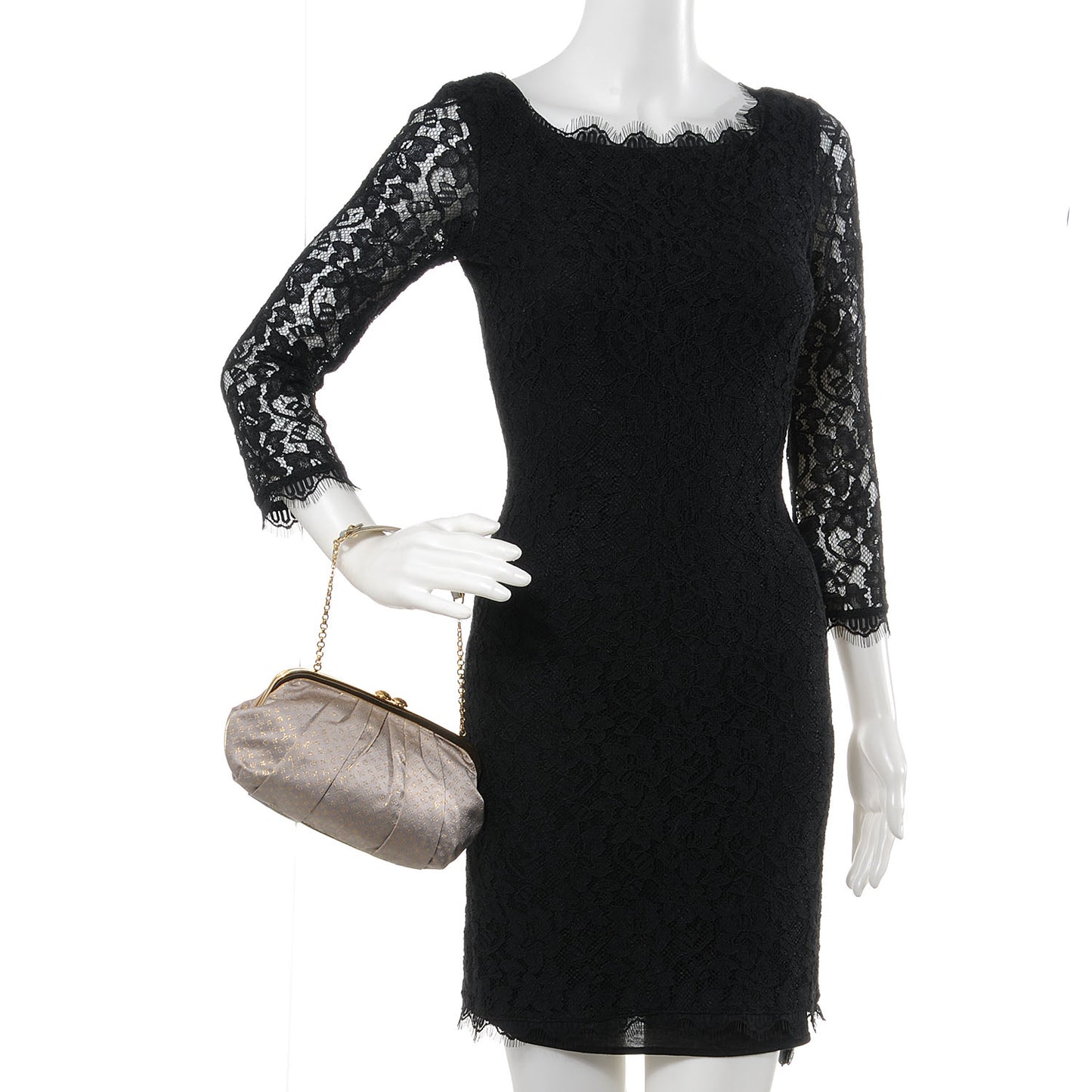 Satin Monogram Aumoniere Clutch Silver