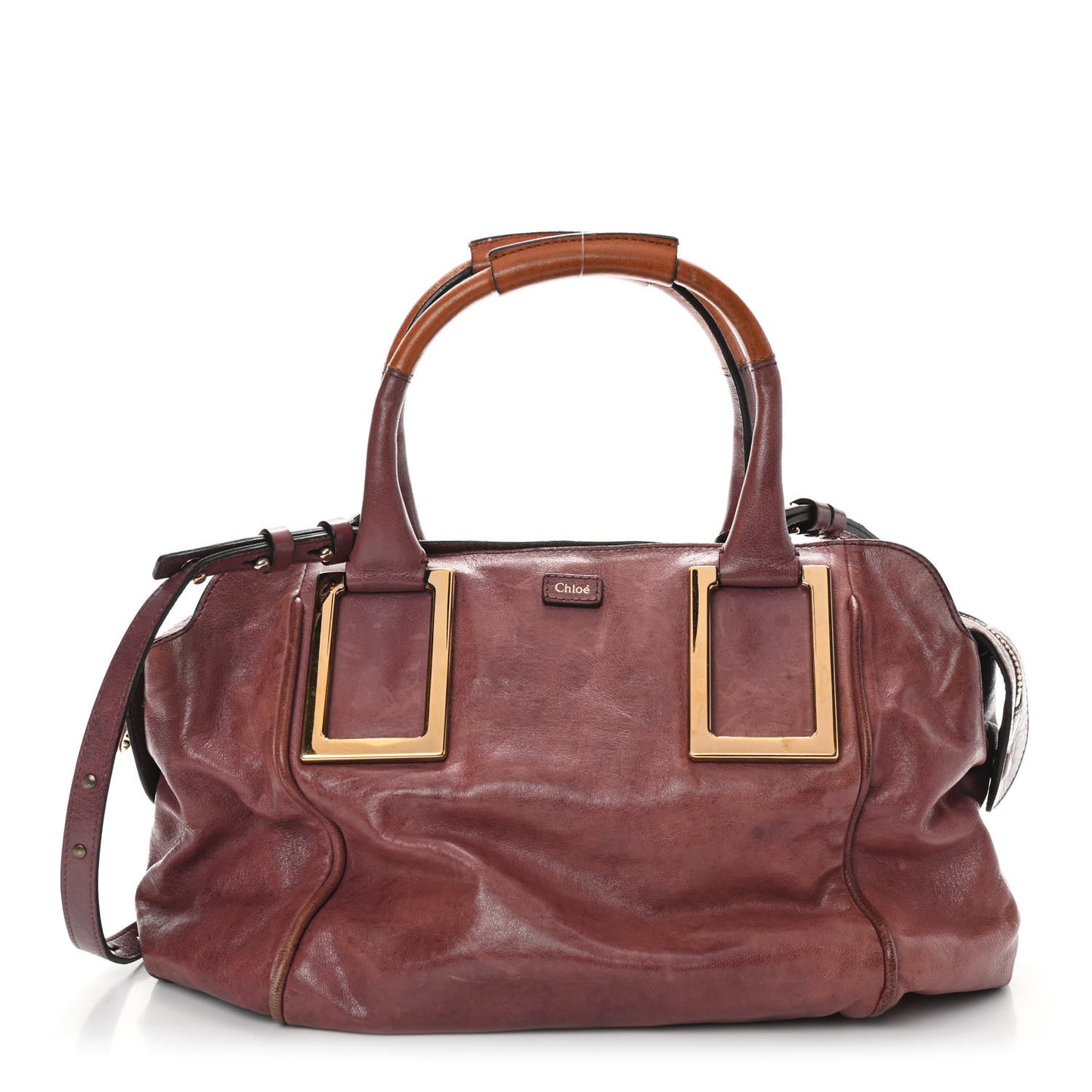 Tumbled Lambskin Small Ethel Satchel Nutmeg Moka