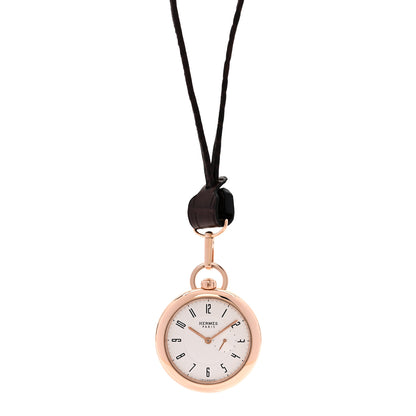 Hermes 18K Rose Gold Alligator 40mm In the Pocket Automatic Watch Havane 5 of 8