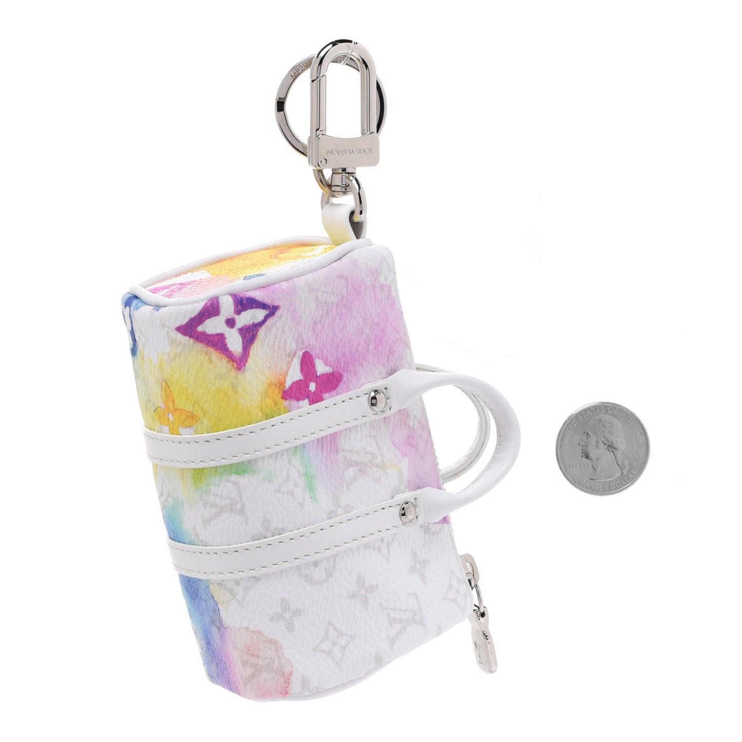 Monogram Watercolor Mini Keepall Bag Charm Key Holder Multicolor