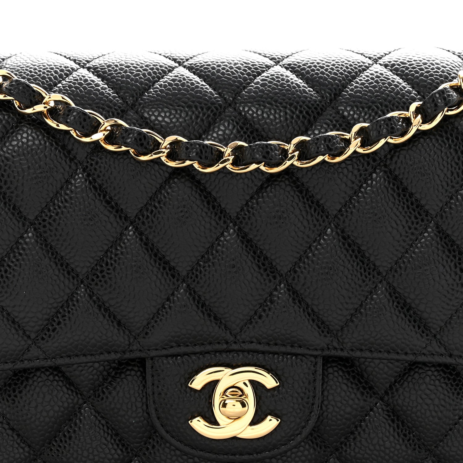 Chanel Caviar Quilted Medium Double Flap Black 8 of 12