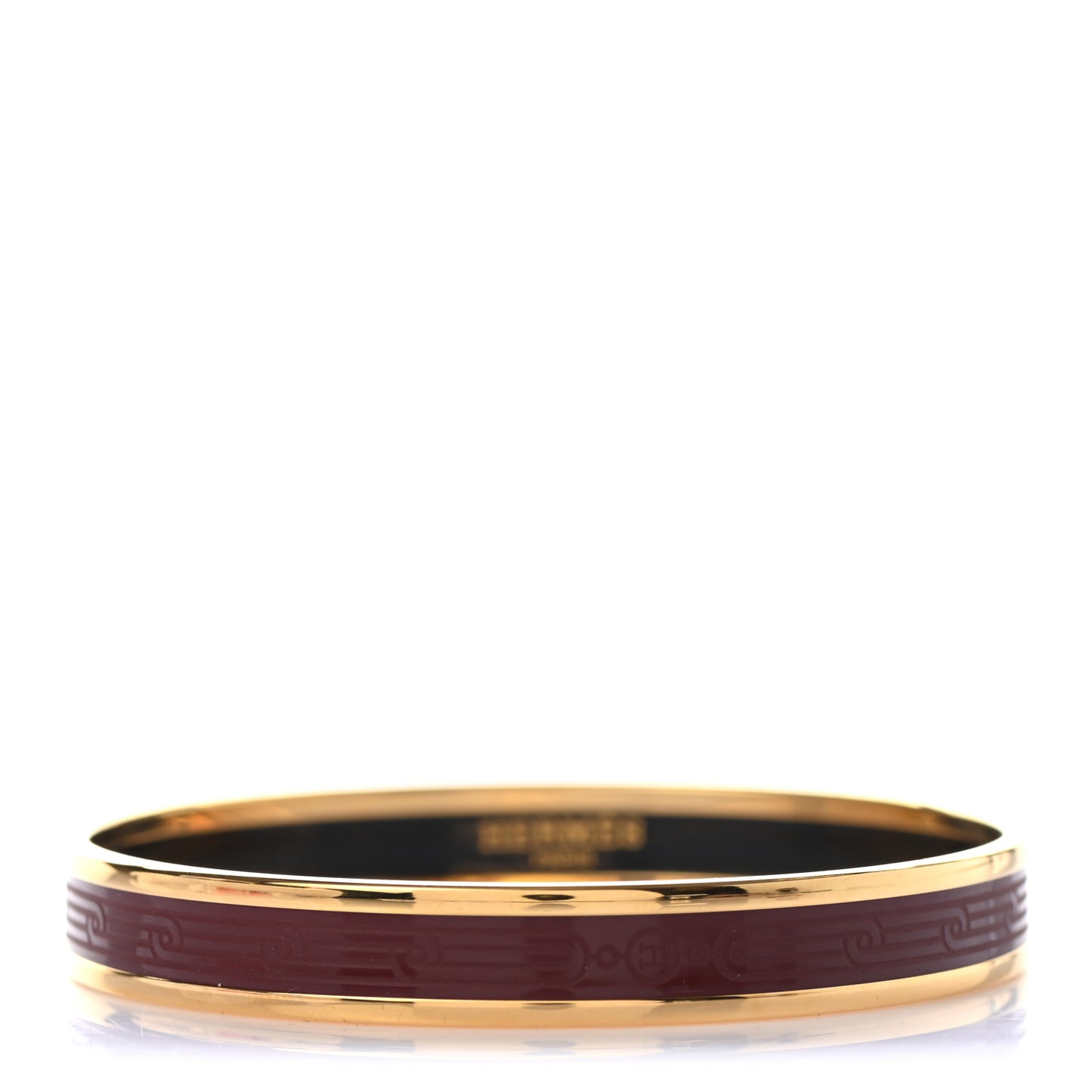 Enamel Printed Narrow Sellier Bracelet 65 Bourgogne