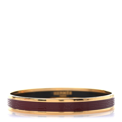 Hermes Enamel Printed Narrow Sellier Bracelet 65 Bourgogne 1 of 5