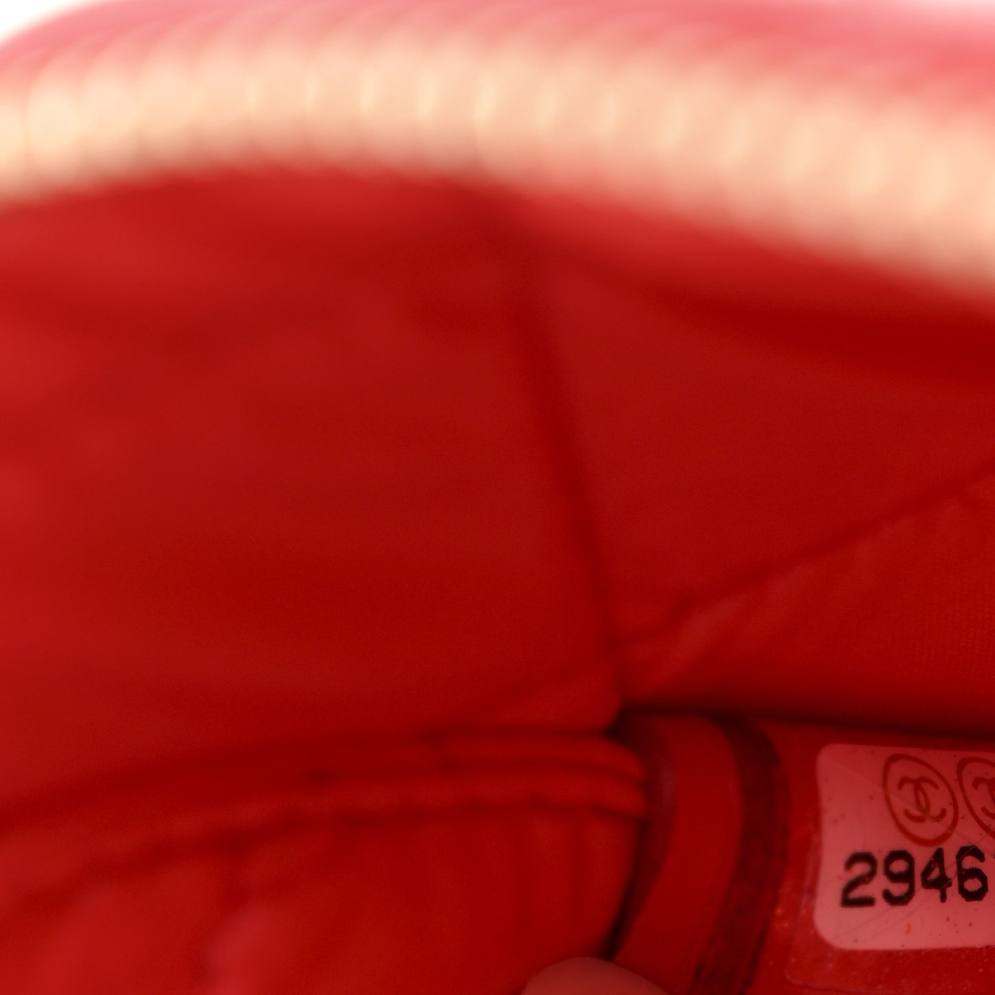 Patent Calfskin Quilted Large Vanity Pouch Red