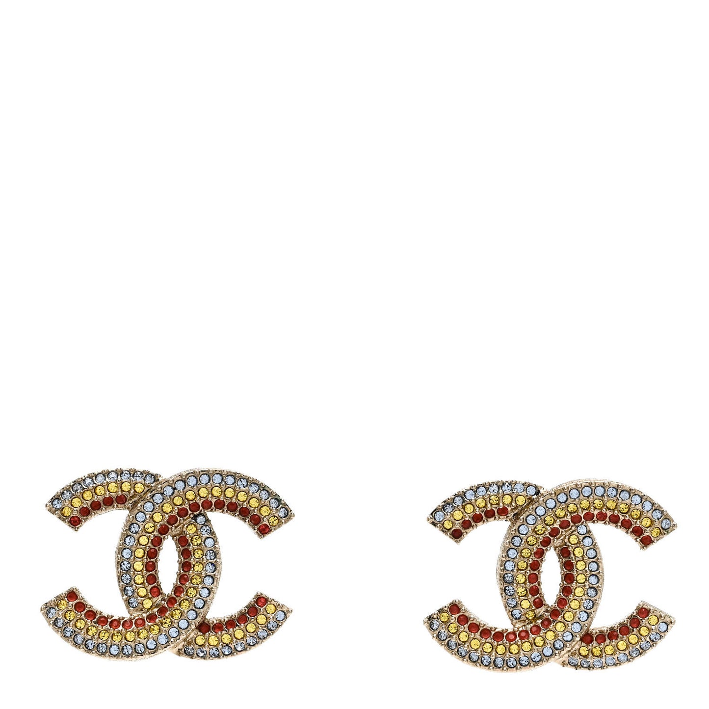 Crystal CC Earrings Gold Multicolor