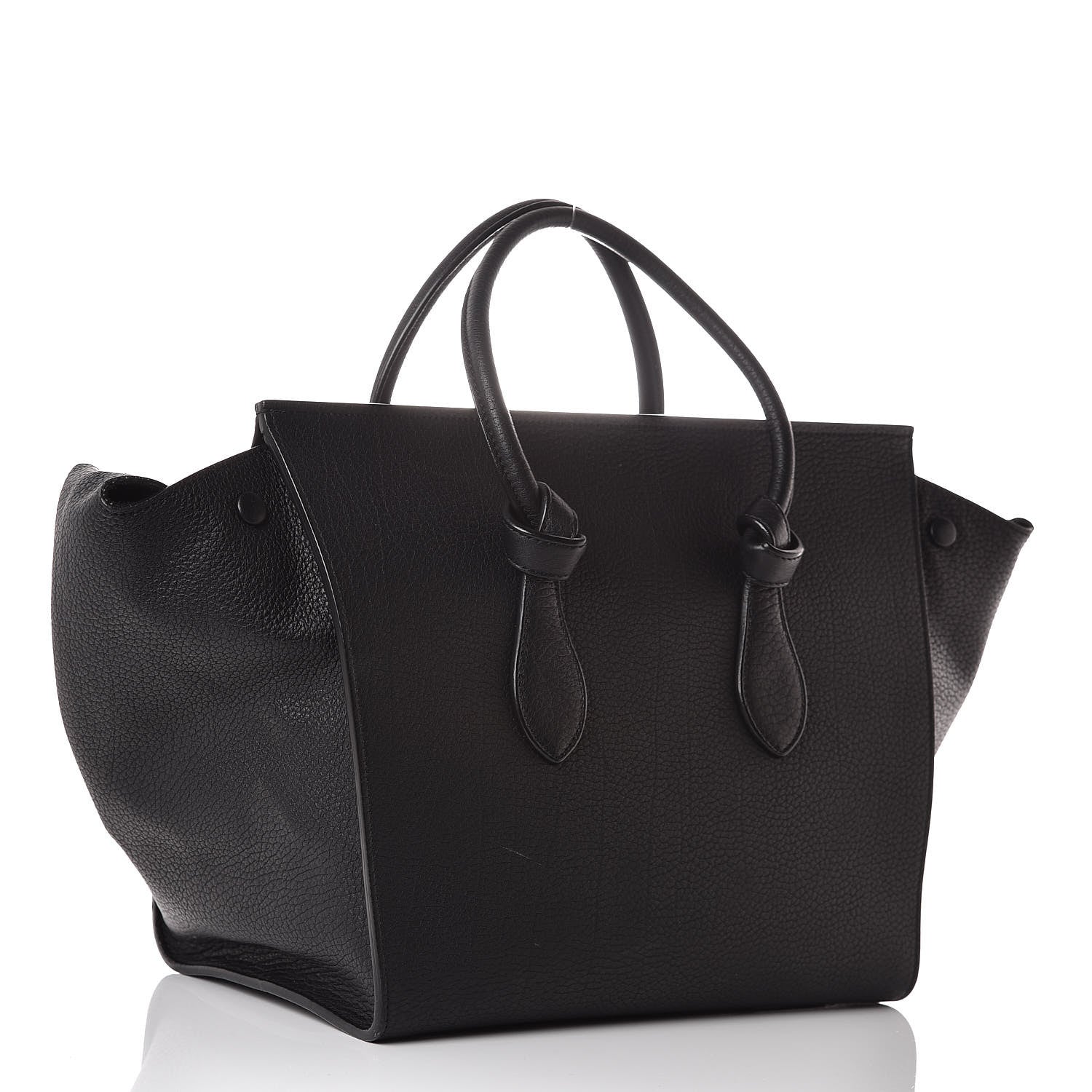 Celine Crisped Calfskin Medium Tie Knot Tote Black 2 of 15