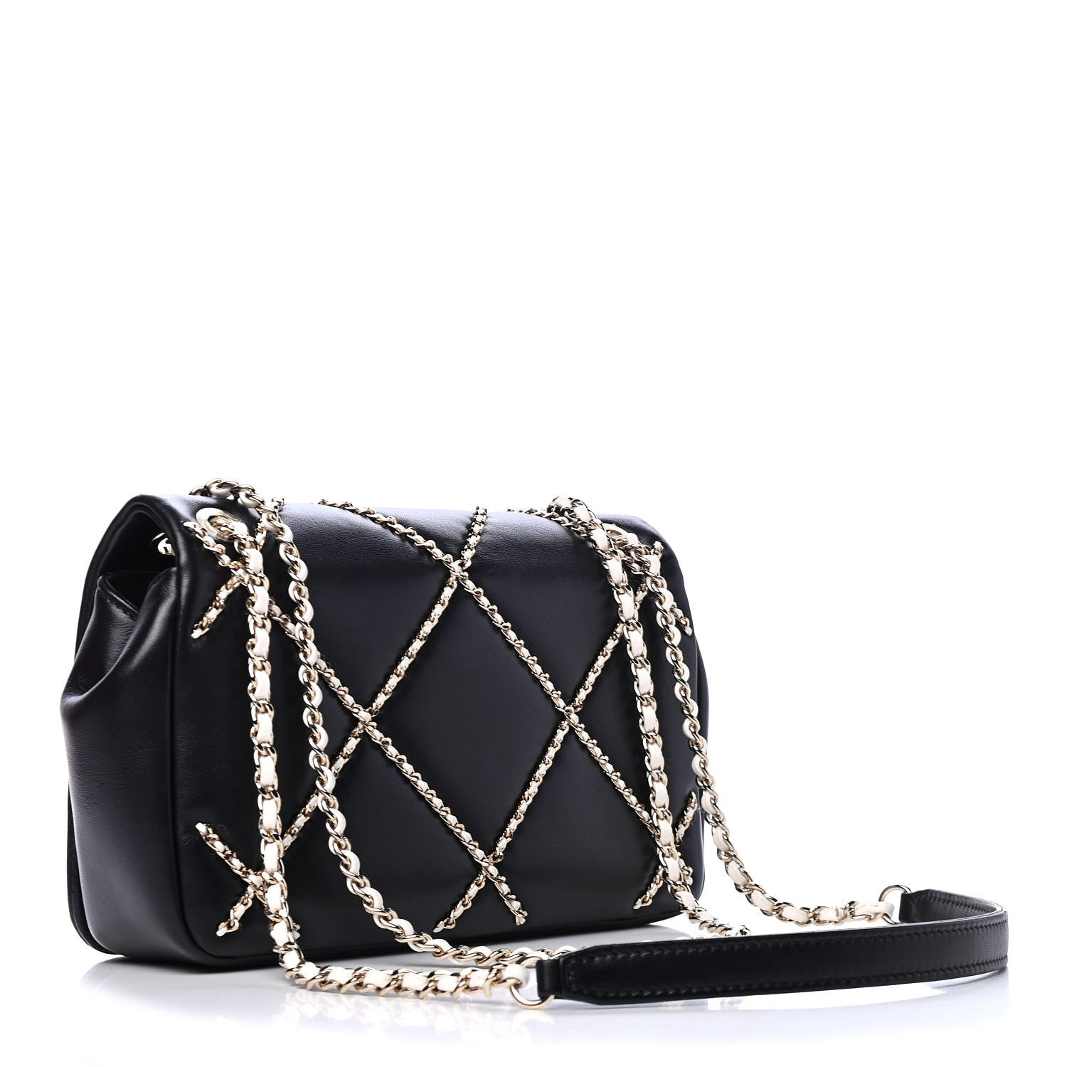 Chanel Lambskin Small Entwined Chain Flap Black 2 of 4
