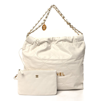 Chanel Shiny Calfskin Quilted Chanel 22 White 3 of 12