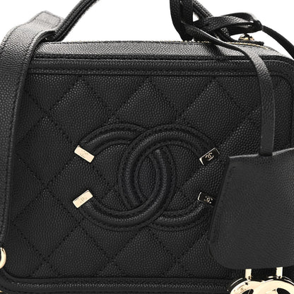 Chanel Caviar Quilted Small CC Filigree Vanity Case Black 8 of 11