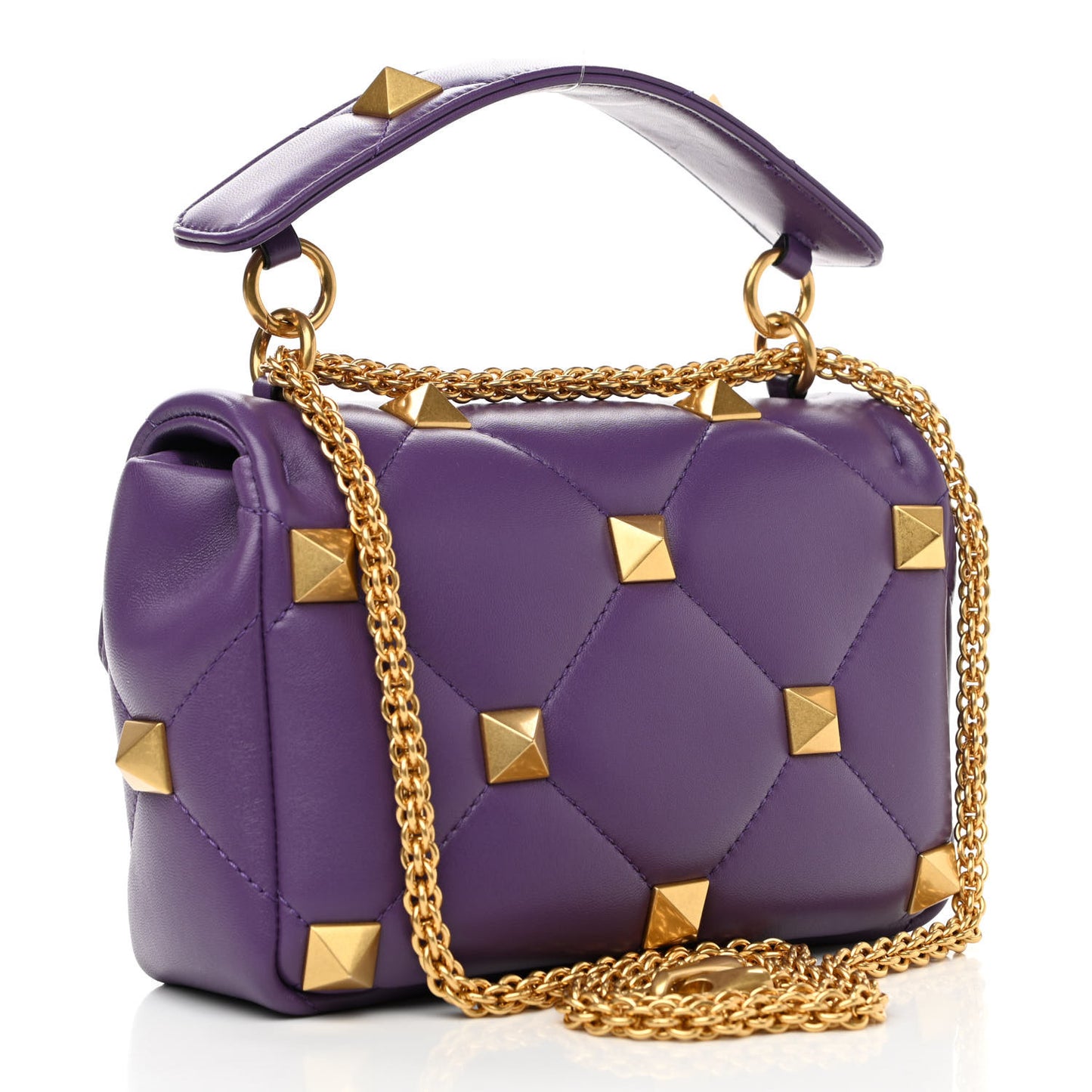 Nappa Medium Roman Stud Shoulder Bag Indian Violet
