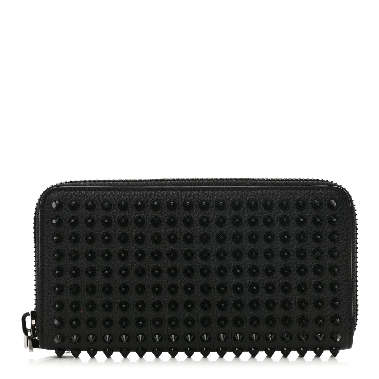 Calfskin Empire Panettone Spiked Zip Around Wallet Black