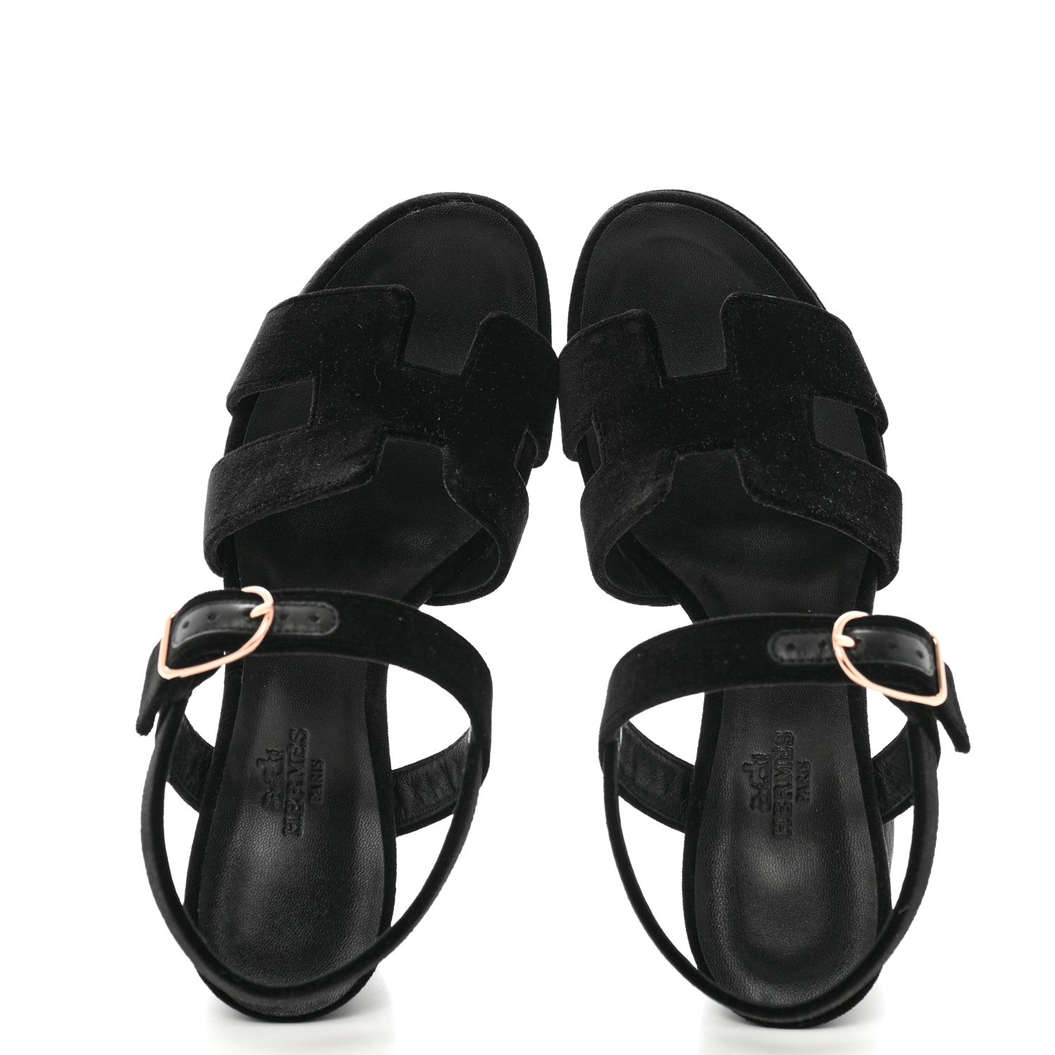 Hermes Velvet Jazz 90 Sandals 36.5 Black 2 of 10