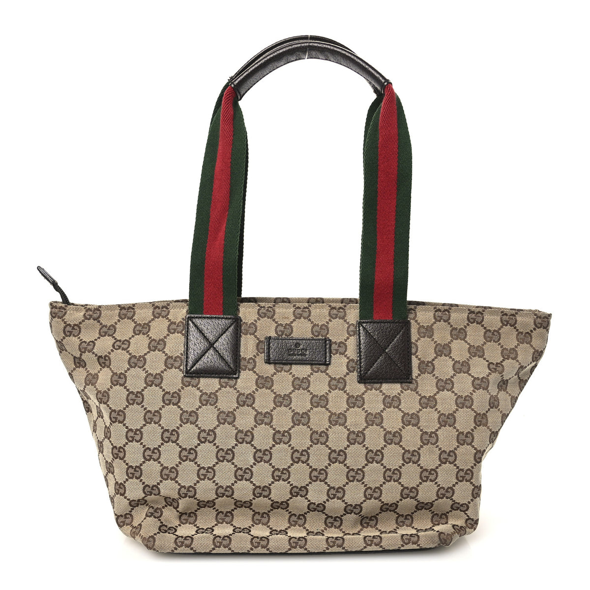 Gucci GG Monogram Medium Web Handle Bucket Tote Dark Brown 1 of 10