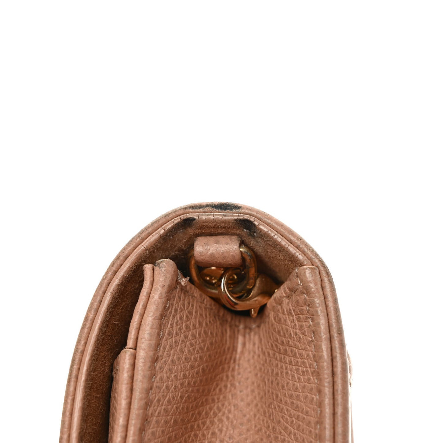 Grained Calfskin Diorama Wallet on Chain Pouch Fard