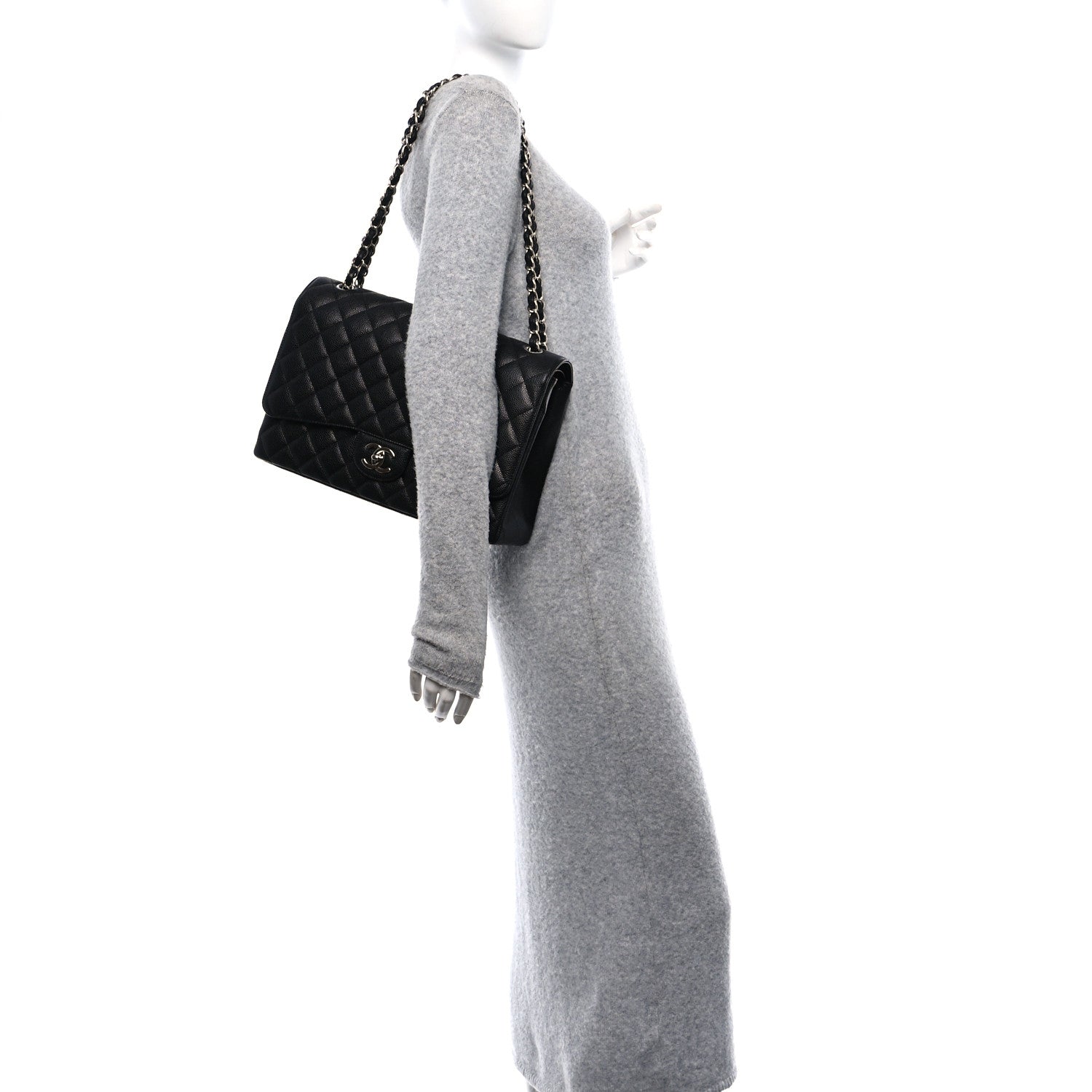 Chanel Caviar Quilted Maxi Double Flap Black 3 of 11
