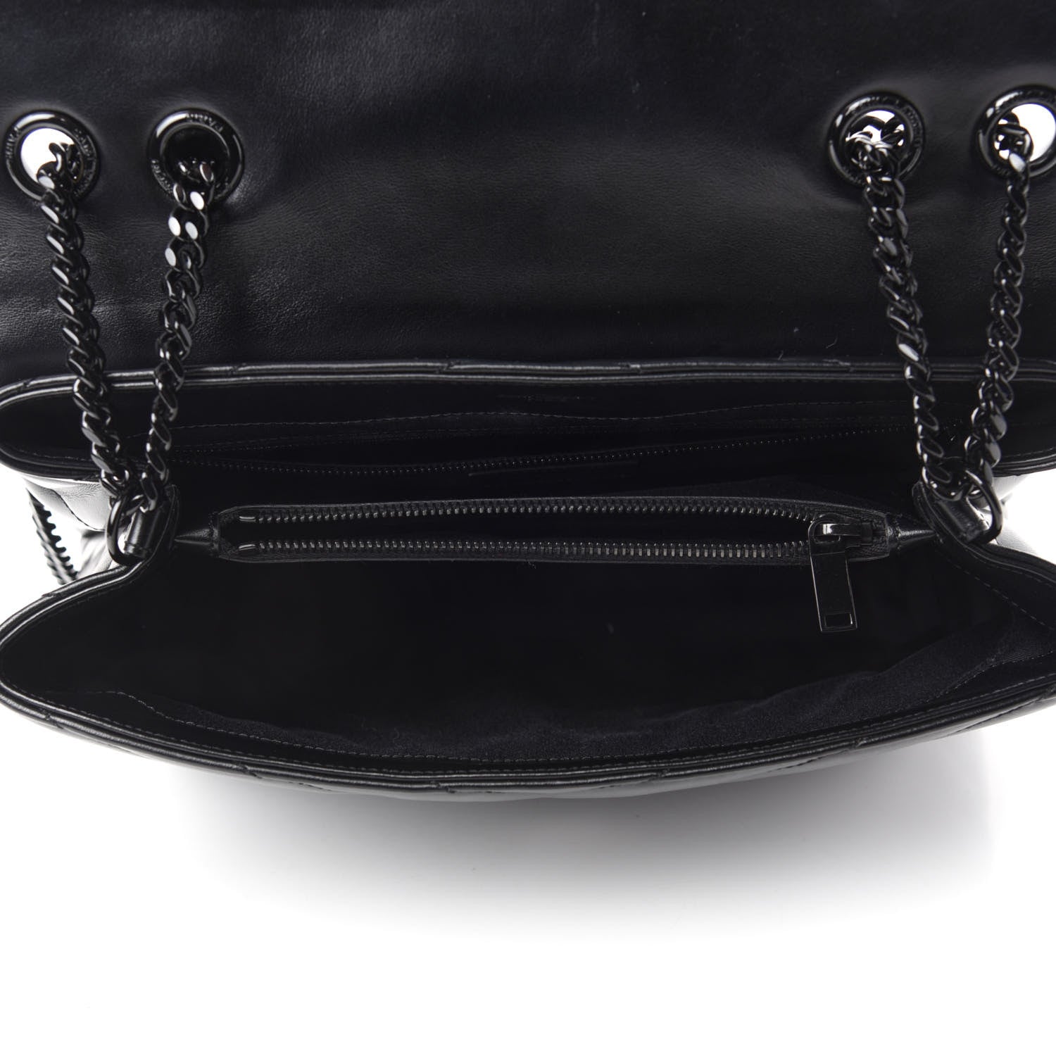 Saint Laurent Calfskin Y Quilted Monogram Medium Loulou Chain Satchel Black 5 of 11