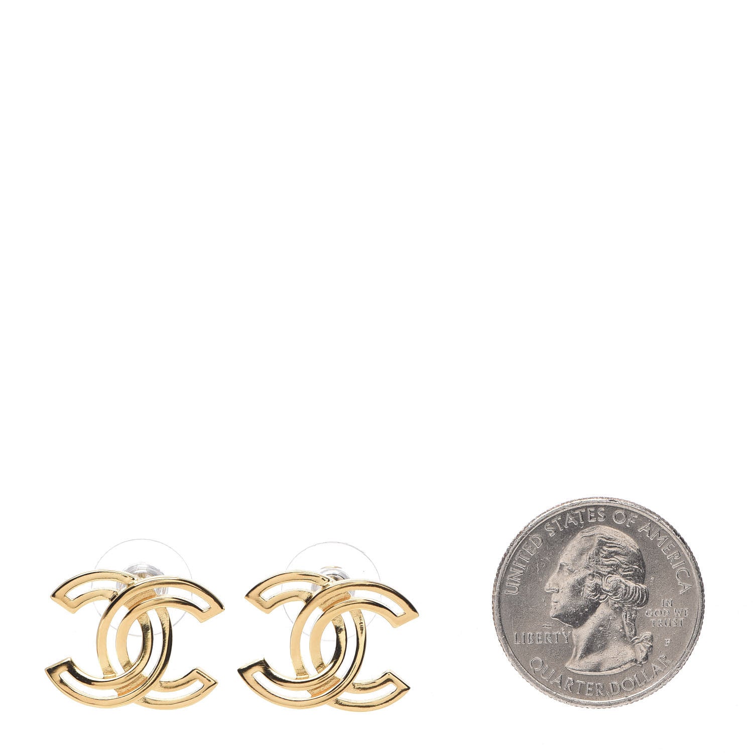 Chanel Metal Obazine CC Earrings Gold 2 of 4