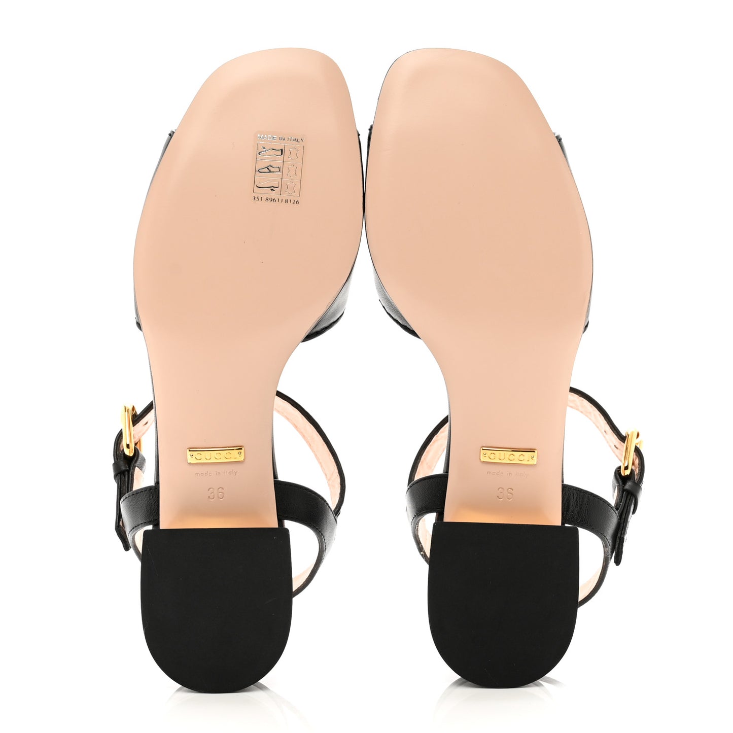 Nappa Charlotte Horsebit Block Heel 45mm Sandals 36 Black
