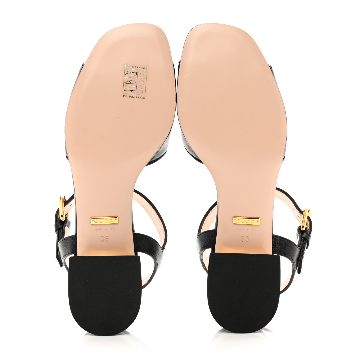 Gucci Nappa Charlotte Horsebit Block Heel 45mm Sandals 36 Black 5 of 8