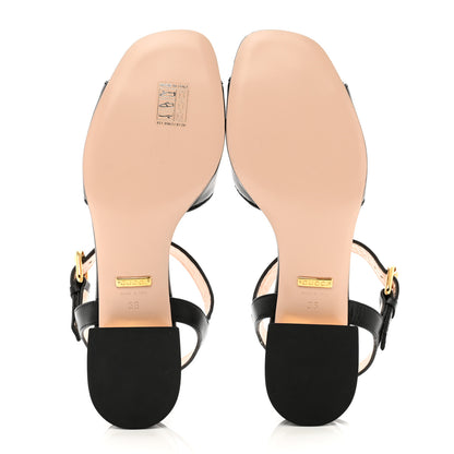 Gucci Nappa Charlotte Horsebit Block Heel 45mm Sandals 36 Black 5 of 8
