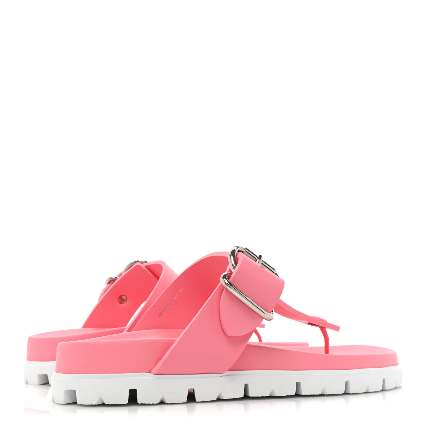 EVA Rubber Buckled Lug Sole 20mm Thong Sandals 41 Begonia