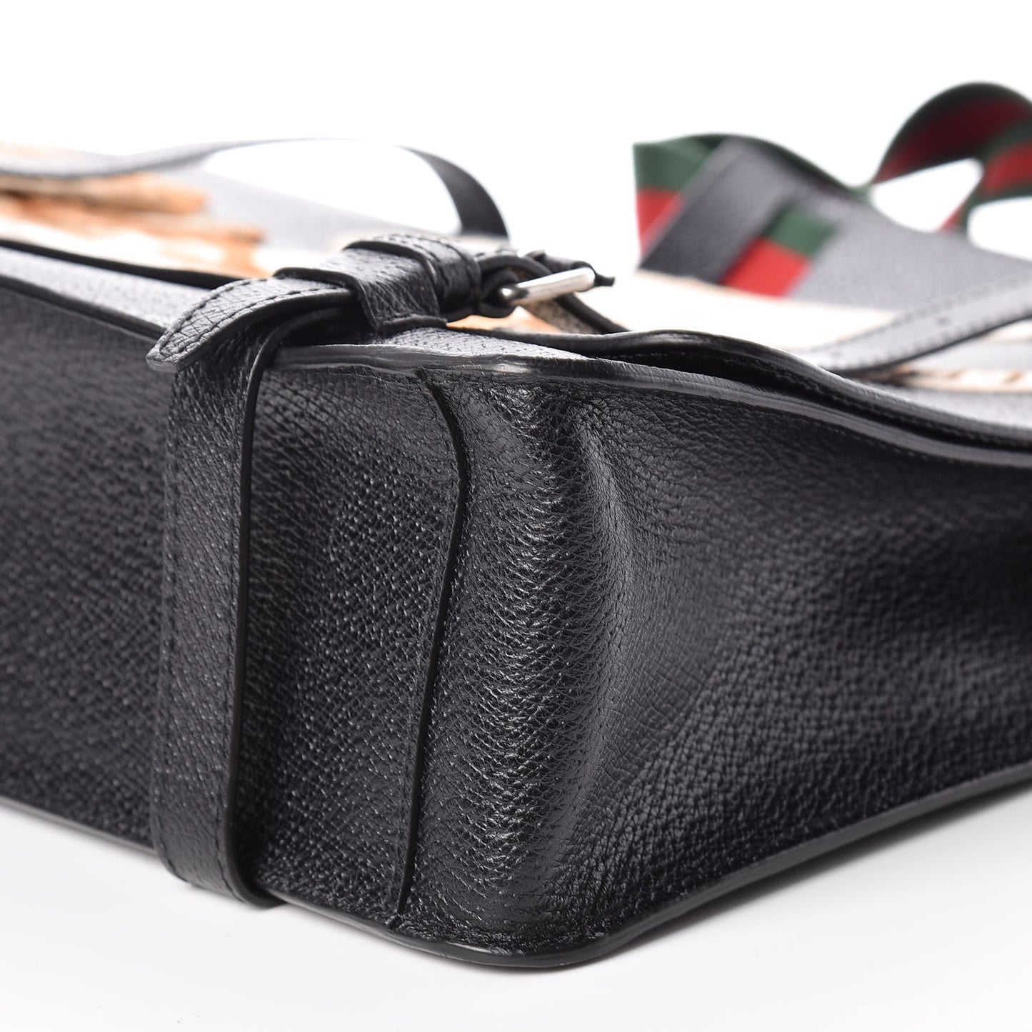 Calfskin Embroidered Tiger Messenger Bag Black