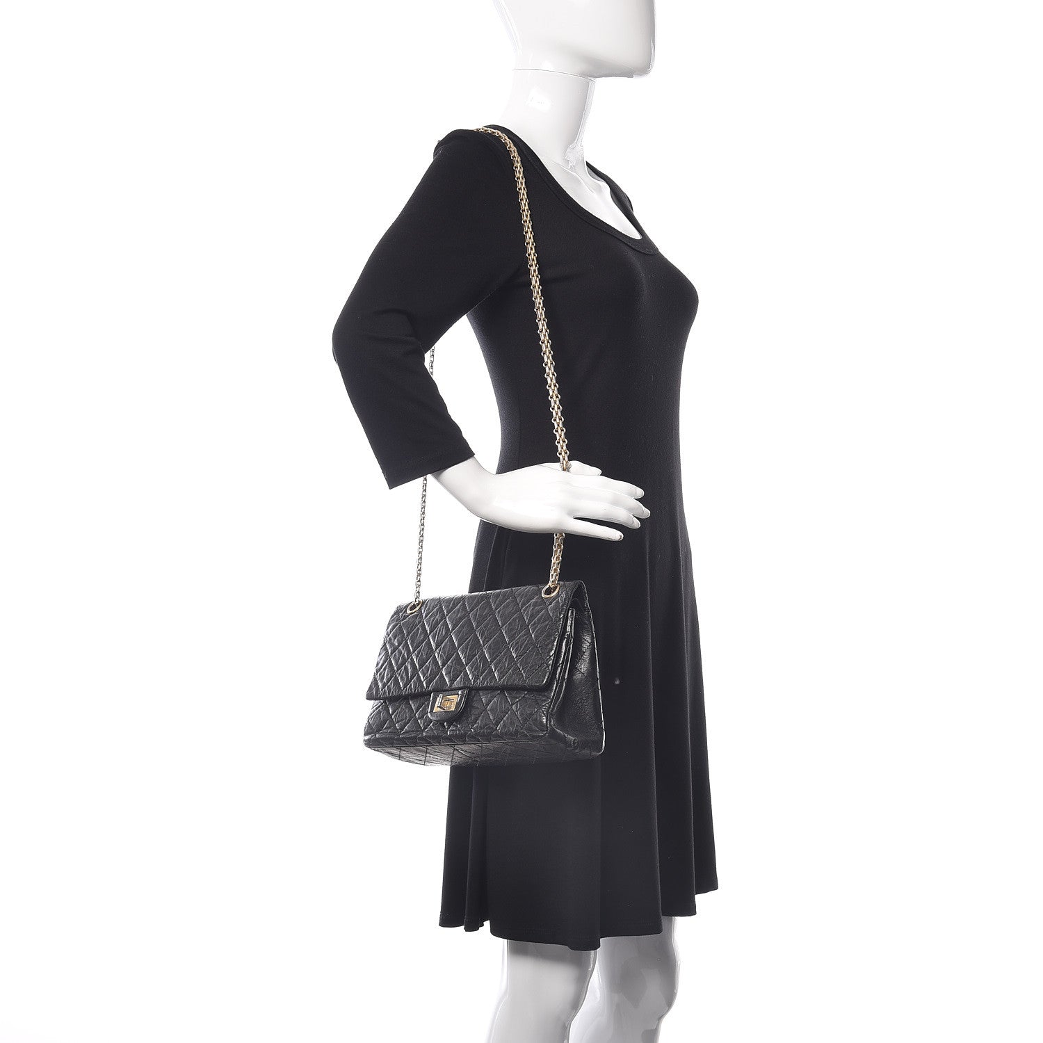 Chanel Aged Calfskin Quilted 2.55 Reissue 226 Flap Black 2 of 11