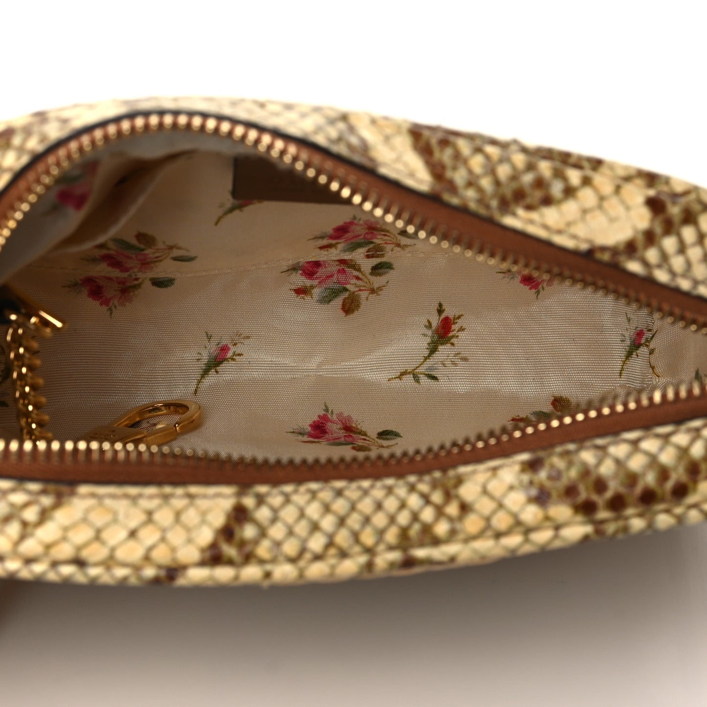 Raffia Elaphe Mini Ophidia Shoulder Bag Natural Cream Brown