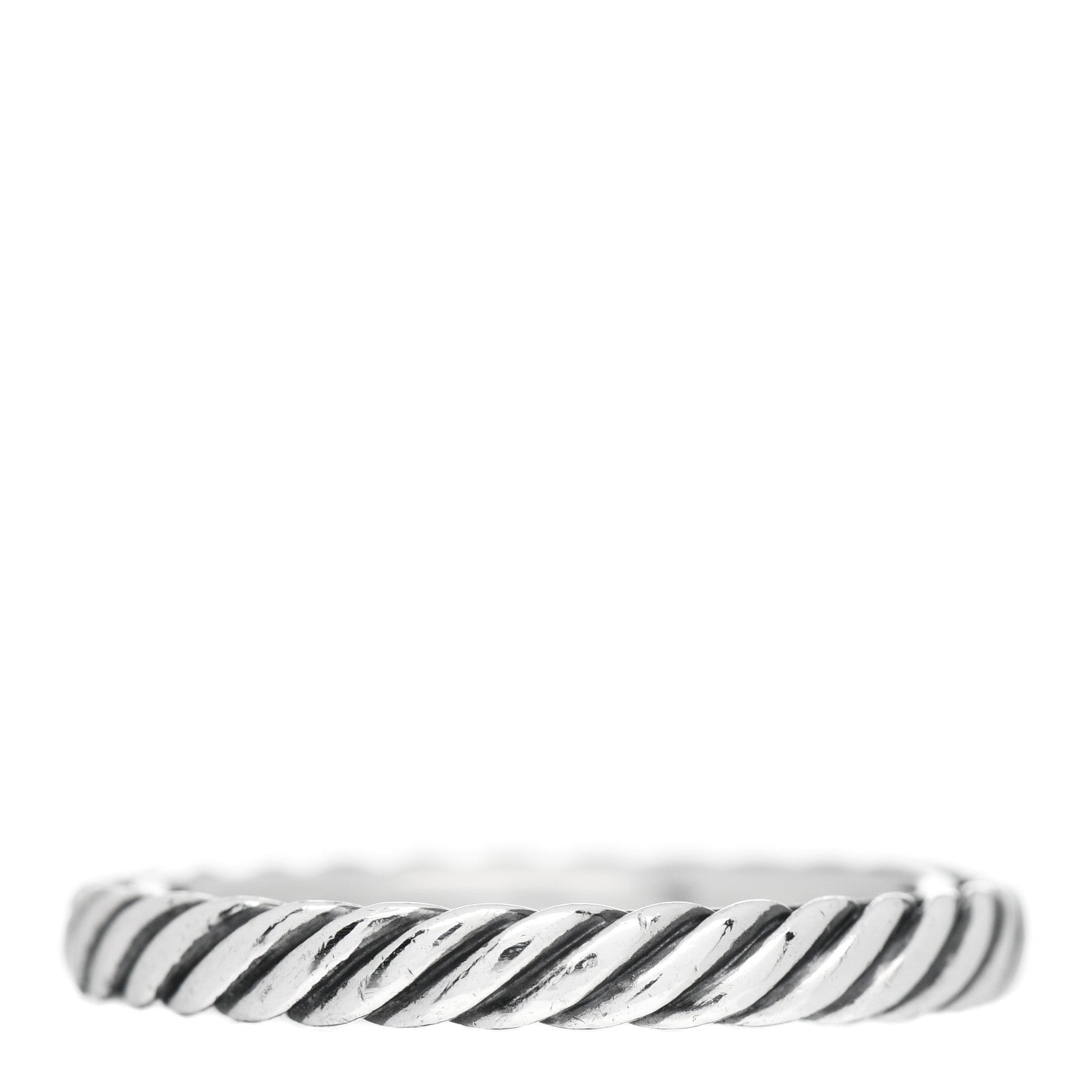 David Yurman Sterling Silver Cable Classics Band Ring 52 6 3 of 4