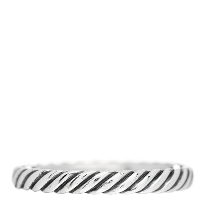 David Yurman Sterling Silver Cable Classics Band Ring 52 6 3 of 4