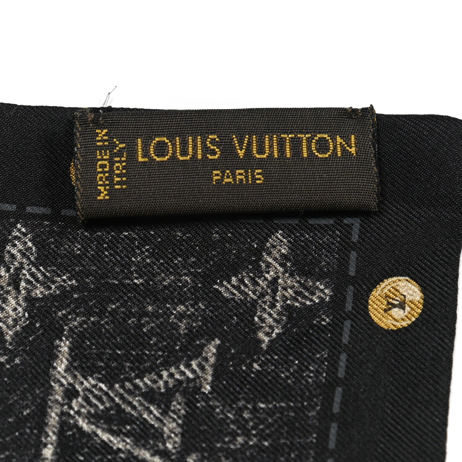 Louis Vuitton Silk Monogram Denim Bandeau Black 3 of 4