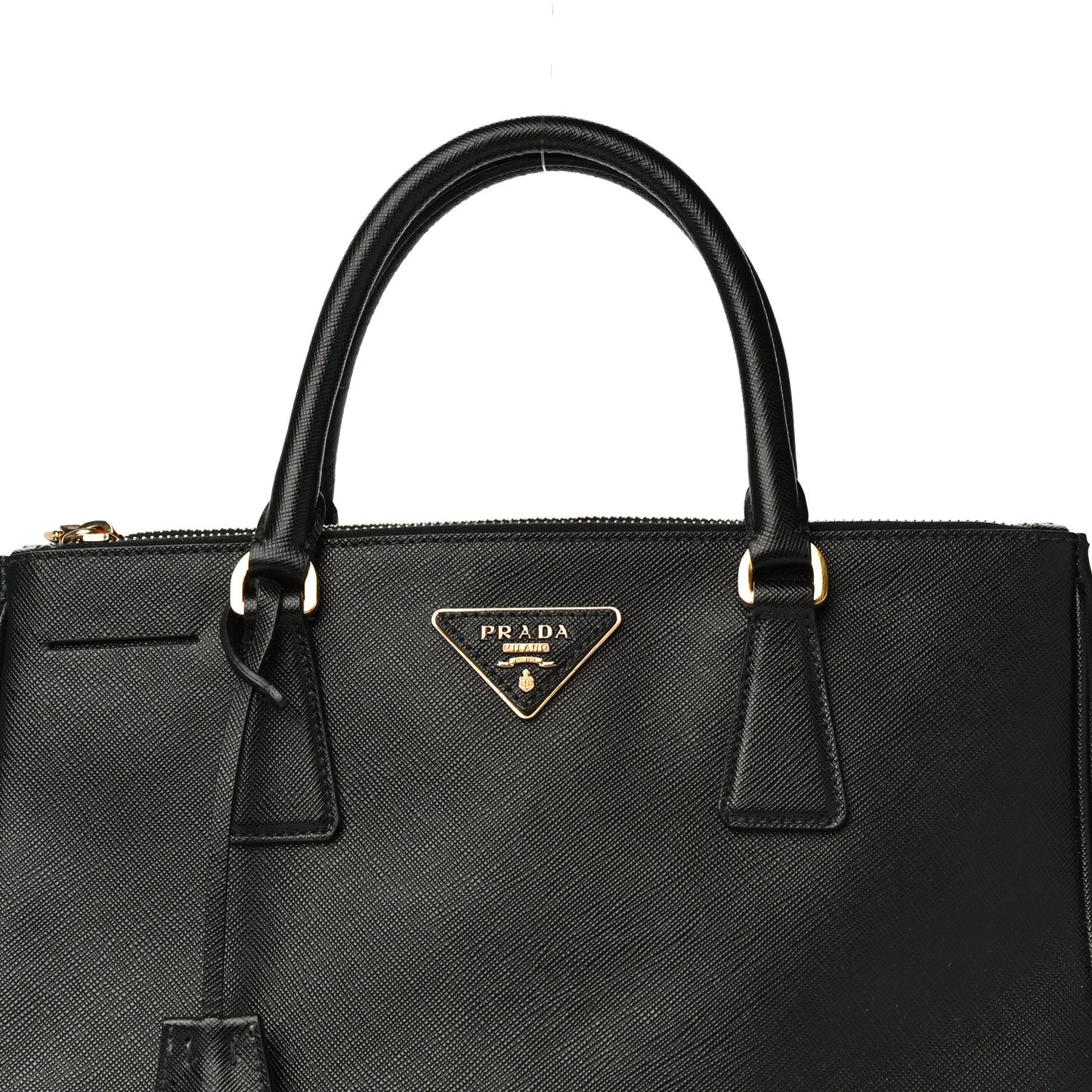 Saffiano Small Galleria Double Zip Tote Black