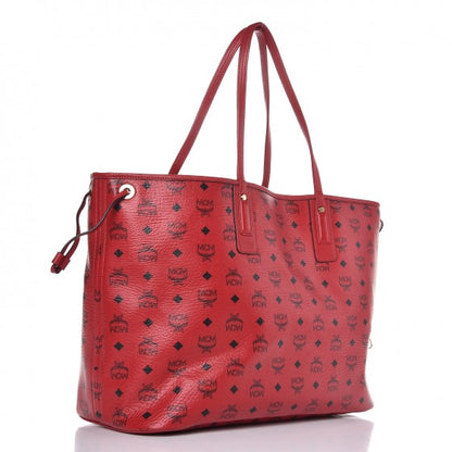 MCM Visetos Large Liz Reversible Shopper Tote Ruby Red 4 of 16