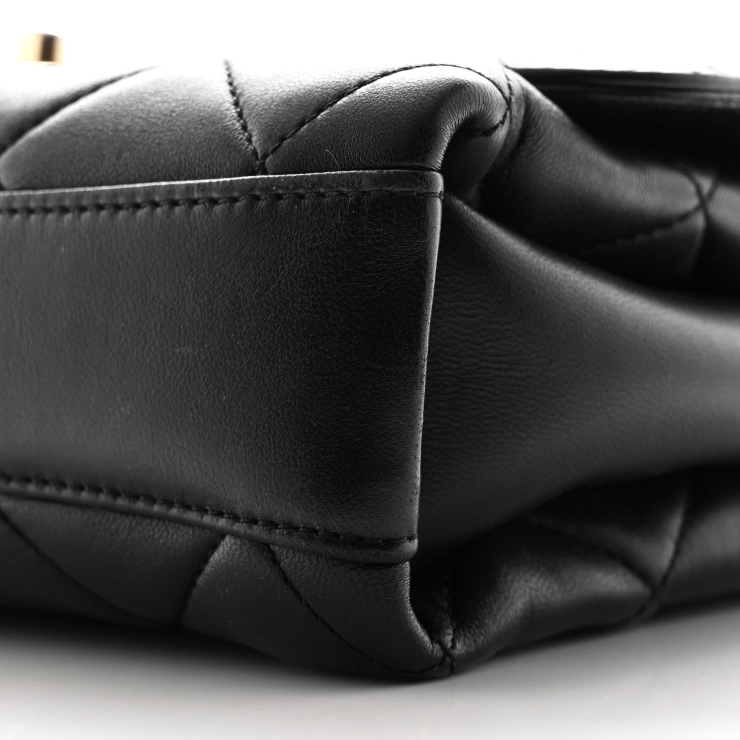 Chanel Lambskin Quilted CC Crystal Logo Chain Flap Black 11 of 11