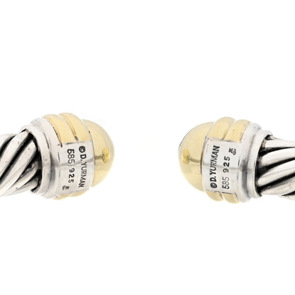 David Yurman Sterling Silver 14K Yellow Gold 10mm Cable Classics Hinged Bracelet 3 of 3