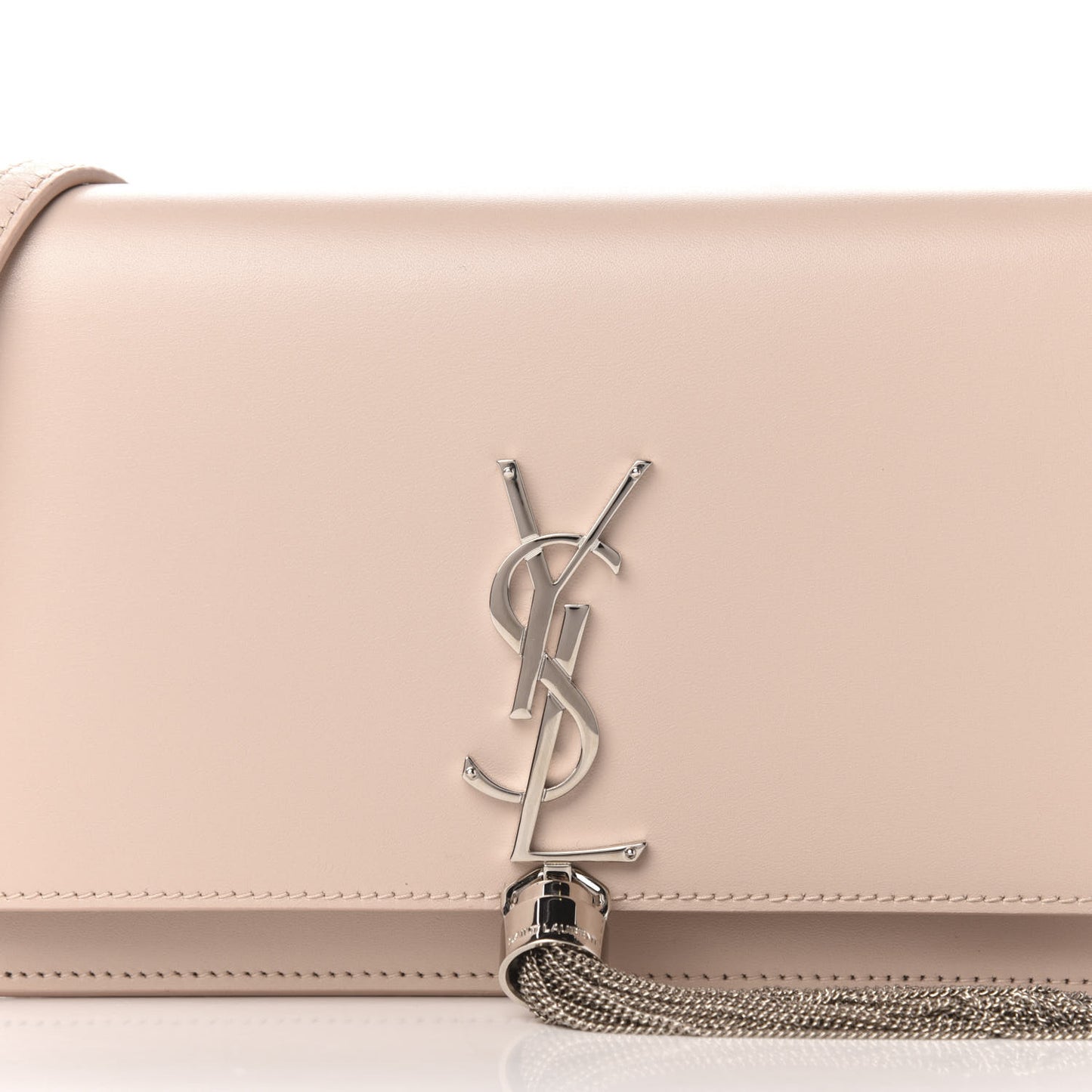 Smooth Calfskin Classic Monogram Kate Tassel Chain Wallet Marble Pink