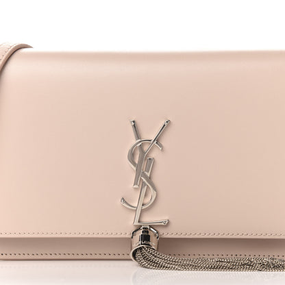 Saint Laurent Smooth Calfskin Classic Monogram Kate Tassel Chain Wallet Marble Pink 9 of 10