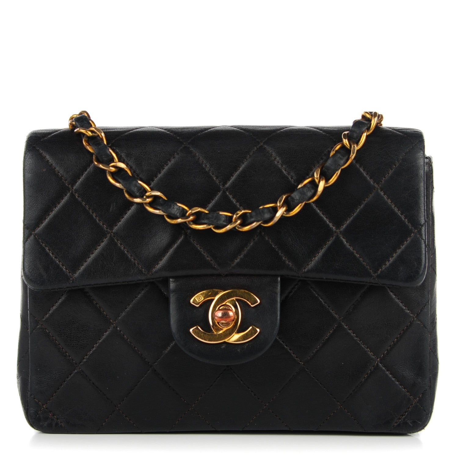 Chanel Lambskin Quilted Mini Square Flap Black 1 of 11