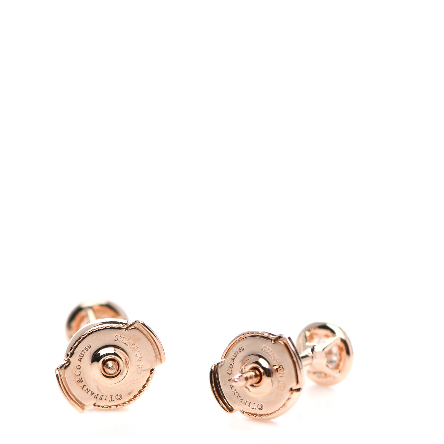 Tiffany 18K Rose Gold Diamond .32ctw Soleste Earrings 3 of 4