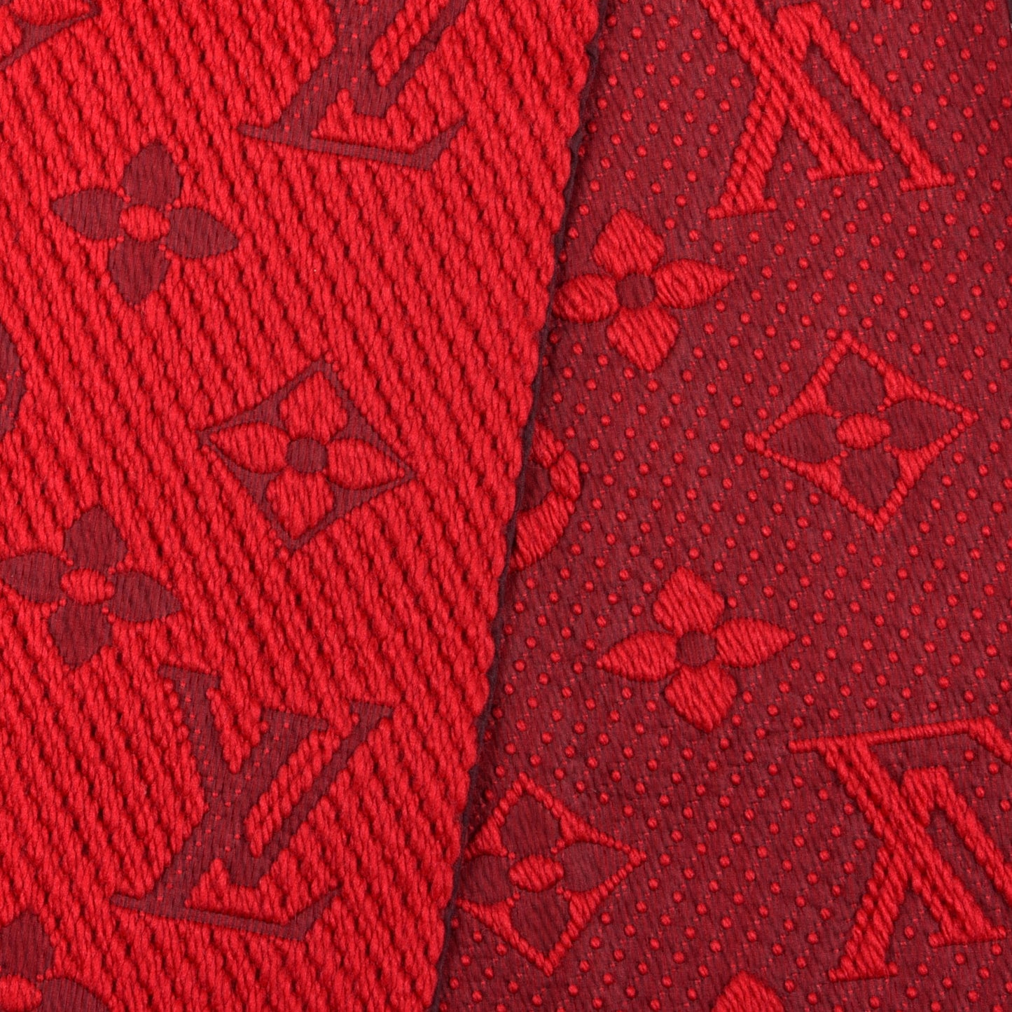 Wool Silk Logomania Scarf Rubis