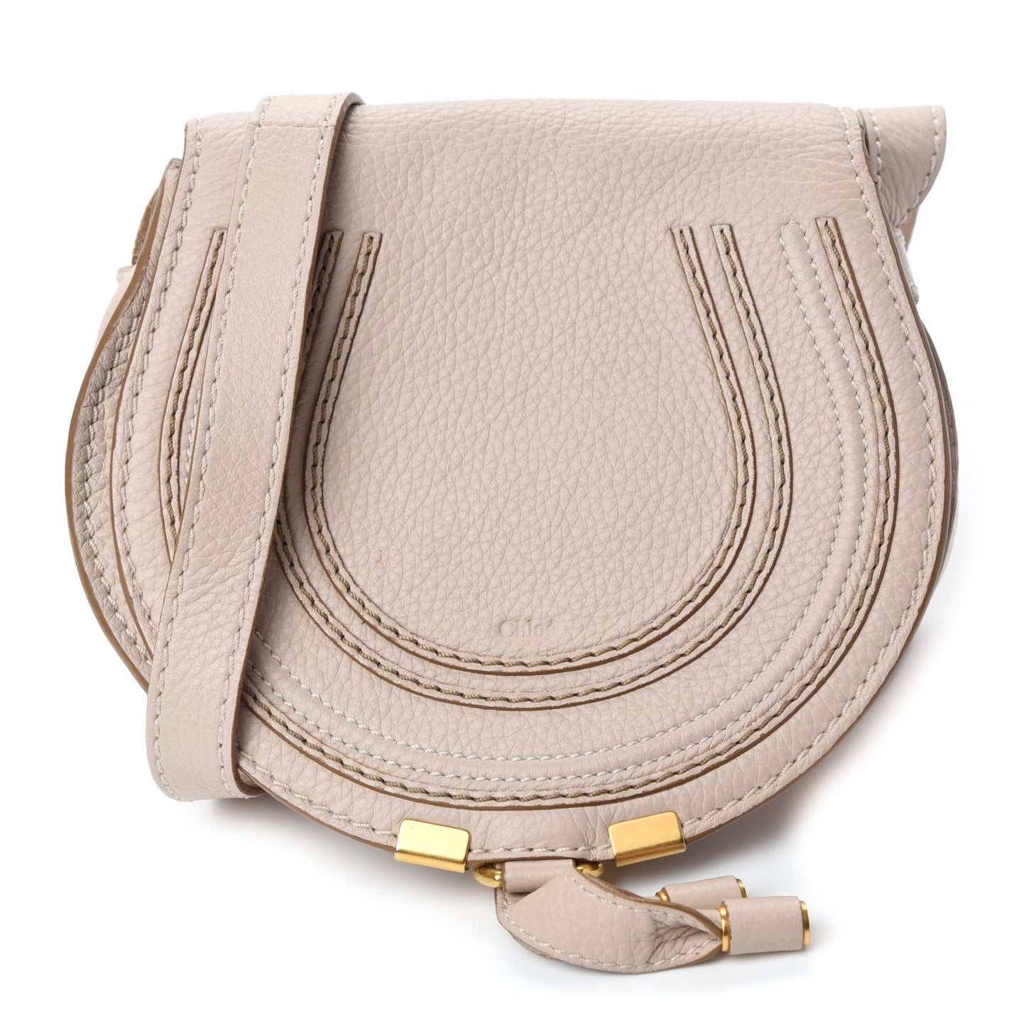 Calfskin Mini Marcie Round Crossbody Bag Abstract White