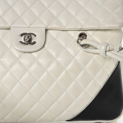 Chanel Calfskin Quilted Large Cambon Flap White Black 20 of 23
