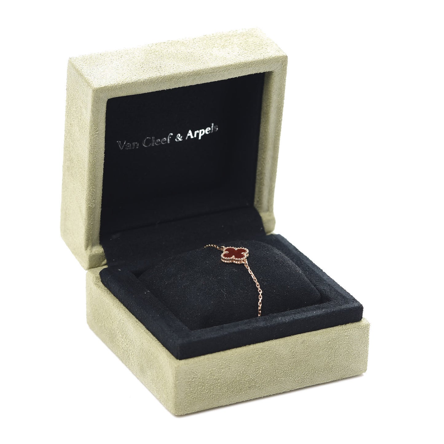 18K Rose Gold Carnelian Sweet Alhambra Bracelet