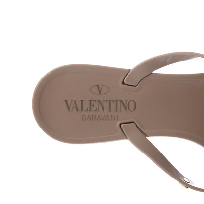 Valentino Garavani PVC Jelly Rockstud Bow Thong Sandals 37 Poudre 8 of 8