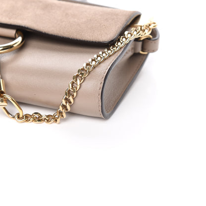 Chloe Suede Calfskin Mini Faye Shoulder Bag Motty Grey 9 of 11