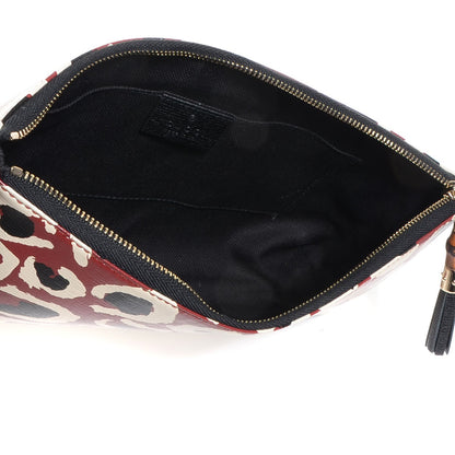 Gucci Leopard Print Leather Large Pouch 6 of 8