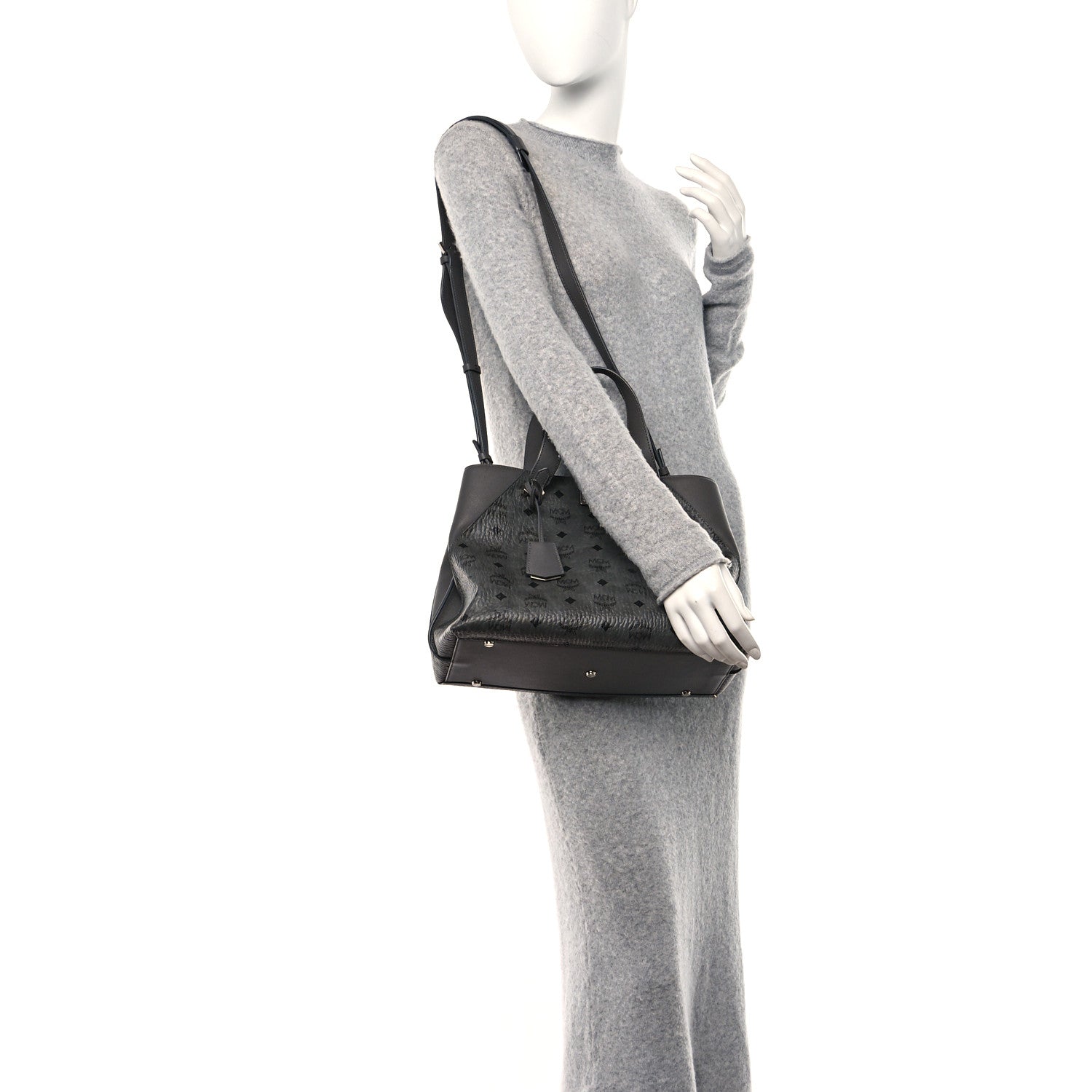MCM Visetos Large Tote Grey 2 of 11
