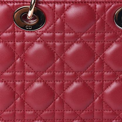 Christian Dior Lambskin Cannage Small My Lady Dior Red 11 of 12